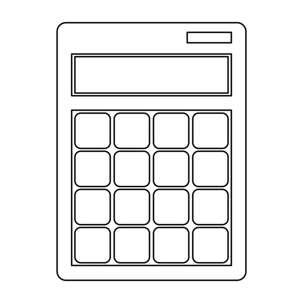 Calculator math apparaat zwart-wit — Stockvector