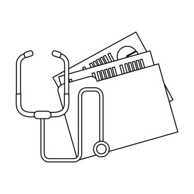 Tıbbi öğeler ve simgeler siyah ve beyaz