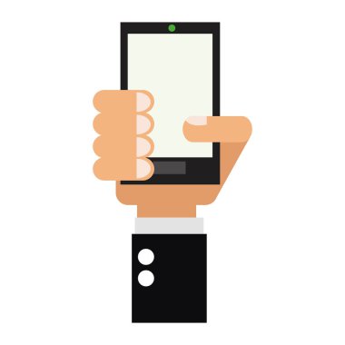 El ele tutuşan akıllı telefon.