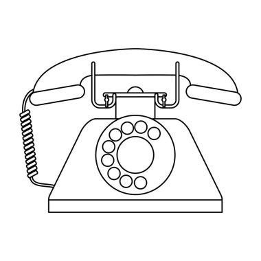 Old vintage telephone black and white