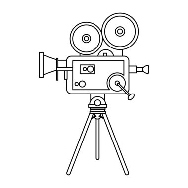 Vintage sinema kamera siyah beyaz