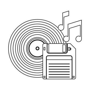 Vintage media technology black and white