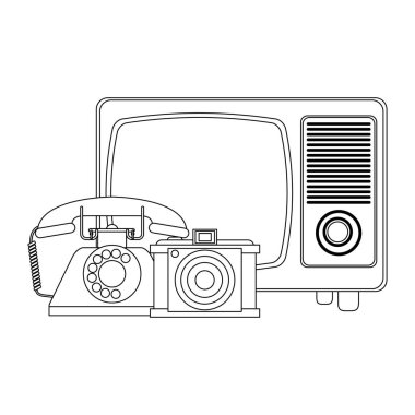 Vintage media technology black and white