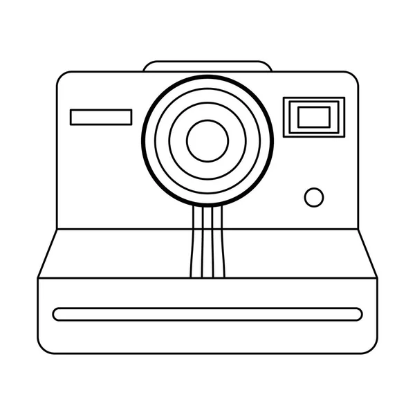 Vintage Instant фотоаппарат черно-белый — стоковый вектор