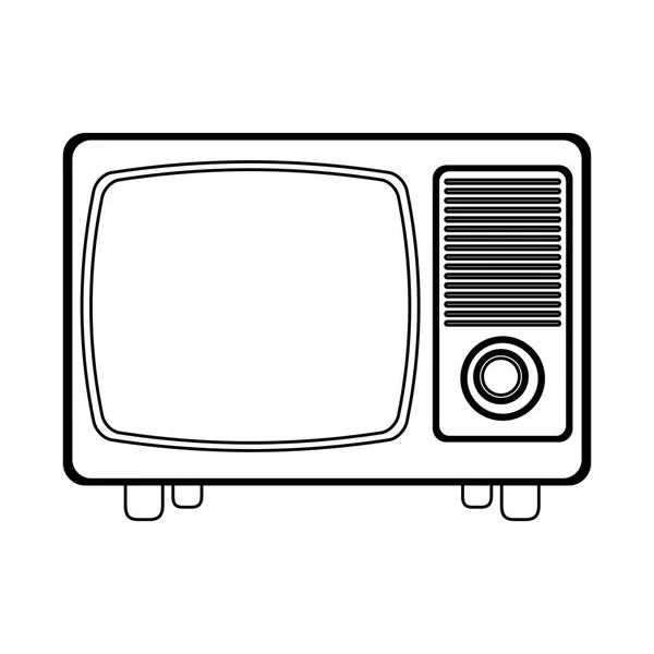 Stary vintage telewizor czarno-biały — Wektor stockowy