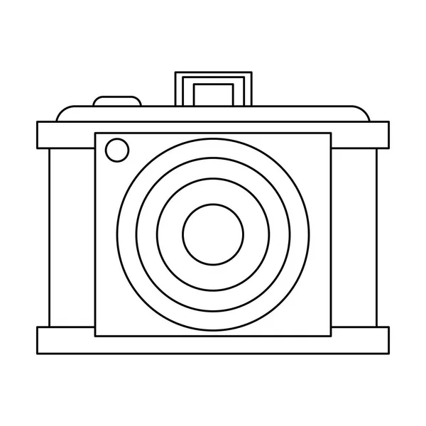 Vintage old camera black and white — Stock Vector