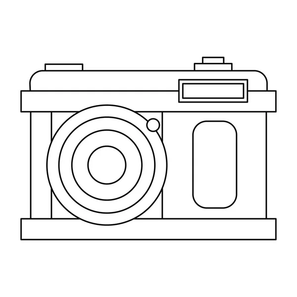Vintage old camera black and white — Stock Vector