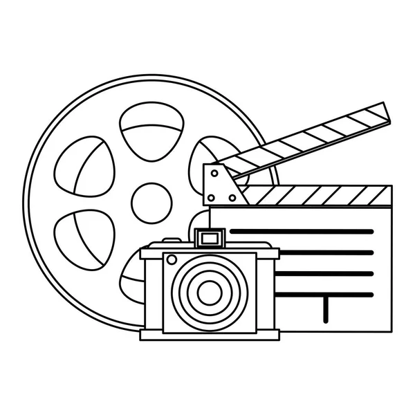 Média cinéma vintage noir et blanc — Image vectorielle