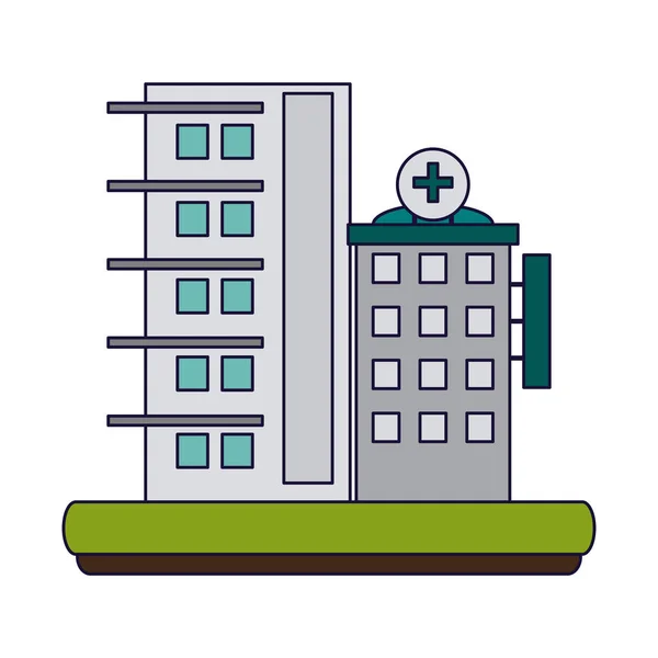 Edificio Ospedaliero Scenario Vettore Illustrazione Grafica — Vettoriale Stock