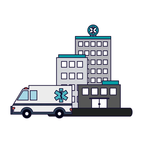 Hospital building scenery — Stock Vector