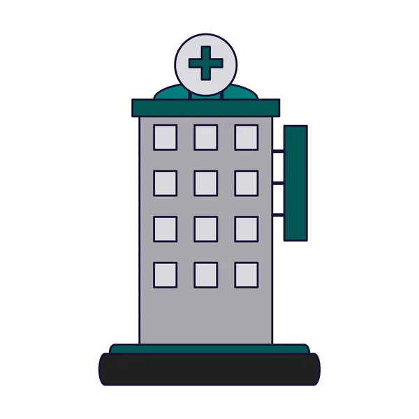 Paisaje del edificio del hospital — Vector de stock