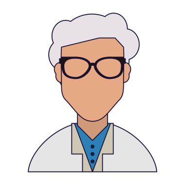 Doktor erkek avatar profil kavramı vektör çizim grafik tasarım