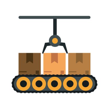 Arm with boxes on conveyor