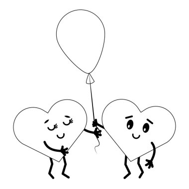 aşk karikatürler şirin kalpler