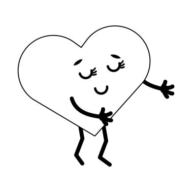 sevimli kalp karikatür