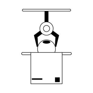 Ürün kutusunda ile robot kol