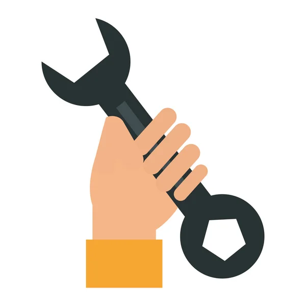 Hand holding wrench — Stock Vector