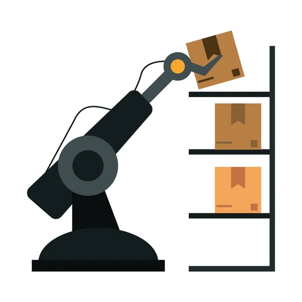 Robot arm načítání box — Stockový vektor