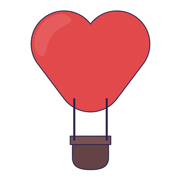 Hete lucht ballon hartvormig — Stockvector