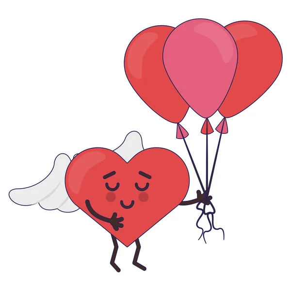 Aranyos szív-rajzfilm — Stock Vector