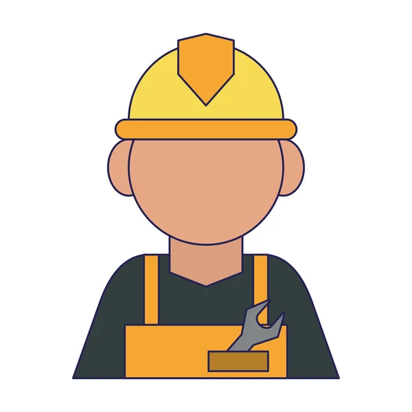 Travailleur avec avatar casque — Image vectorielle