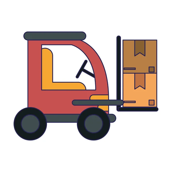 Vehículo de carga y almacén — Vector de stock