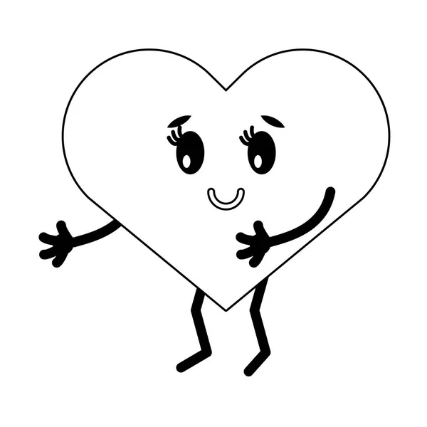 Cute heart cartoon — Stock Vector