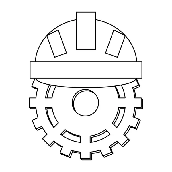 Werknemer helm met versnelling — Stockvector