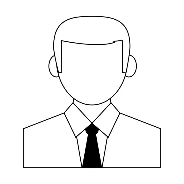 Businessman Profile Avatar Symbol Black White Vector Illustration Graphic Design — Stock Vector