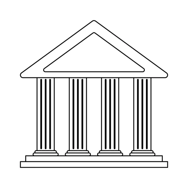Símbolo de edifício de banco — Vetor de Stock