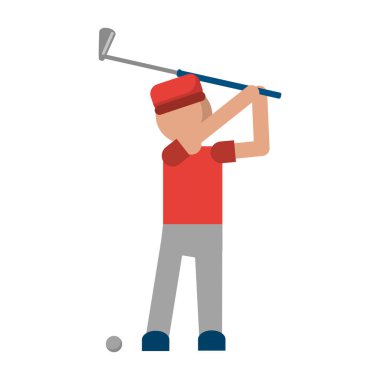 Golf oyuncu topu kulüp ile başlatmadan