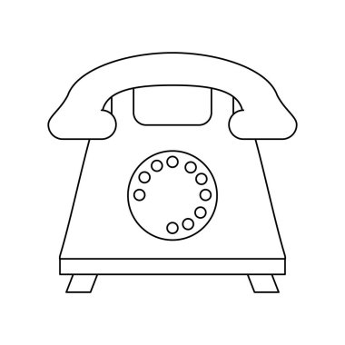 Vintage telefon sembol siyah ve beyaz