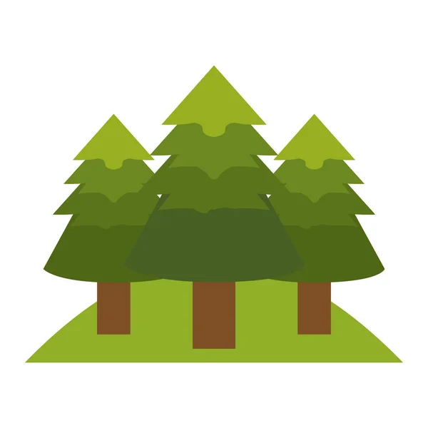 Pinos de árbol en el bosque — Vector de stock