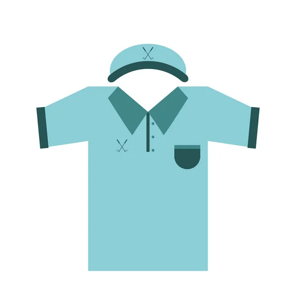 Camiseta y sombrero de golf — Vector de stock
