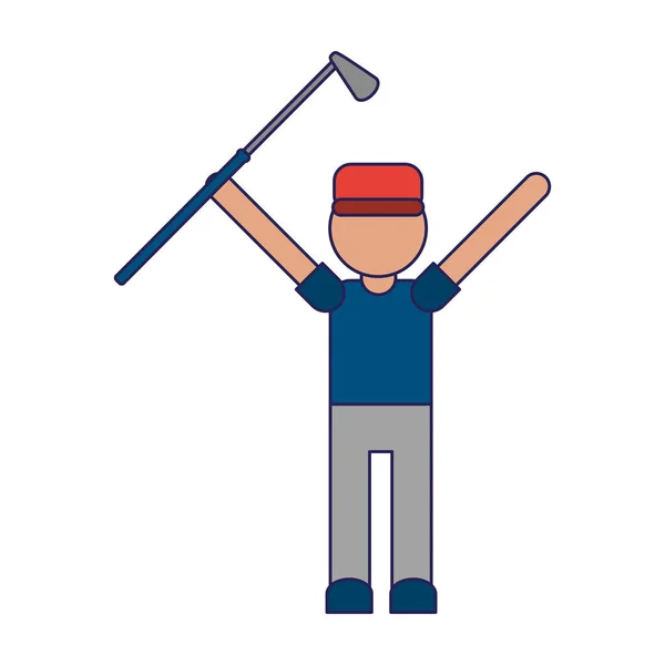 Golf spelare med Club avatar — Stock vektor