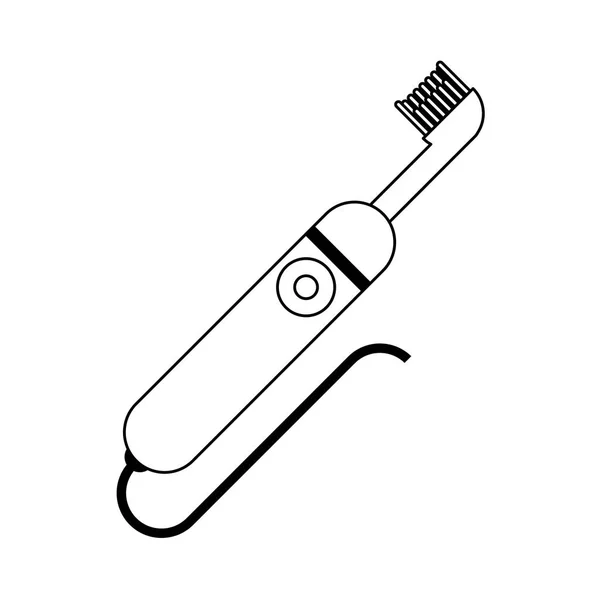 Dispositivo eletrônico de escova de dentes preto e branco —  Vetores de Stock