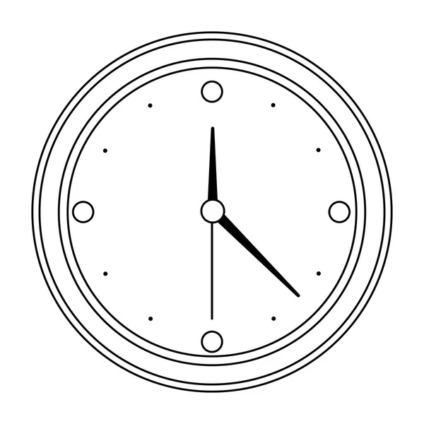 Clock timer symbol black and white — Stock Vector