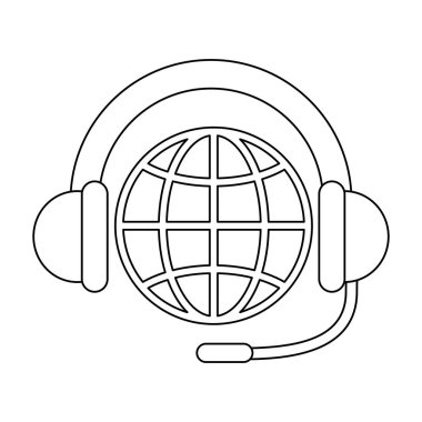 Siyah ve beyaz çağrı merkezi ve müşteri hizmetleri