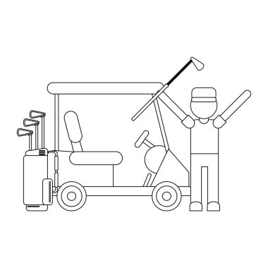 Golf Spor oyun siyah ve beyaz