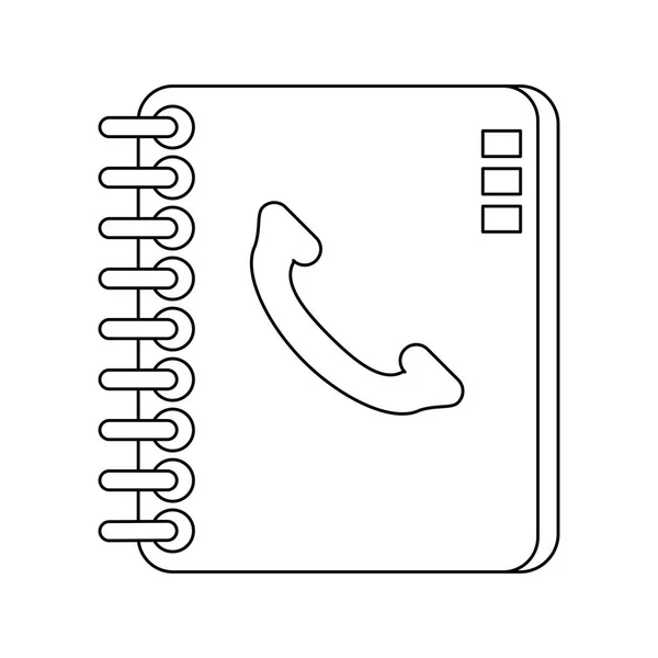 Адресна книга з телефоном чорно-білий — стоковий вектор