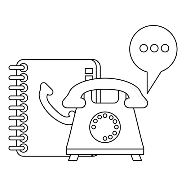 Call center y servicio al cliente en blanco y negro — Archivo Imágenes Vectoriales