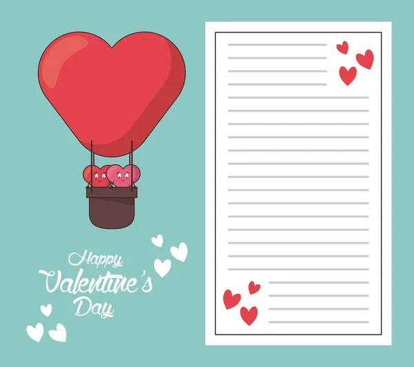 Amor valentines desenhos animados — Vetor de Stock