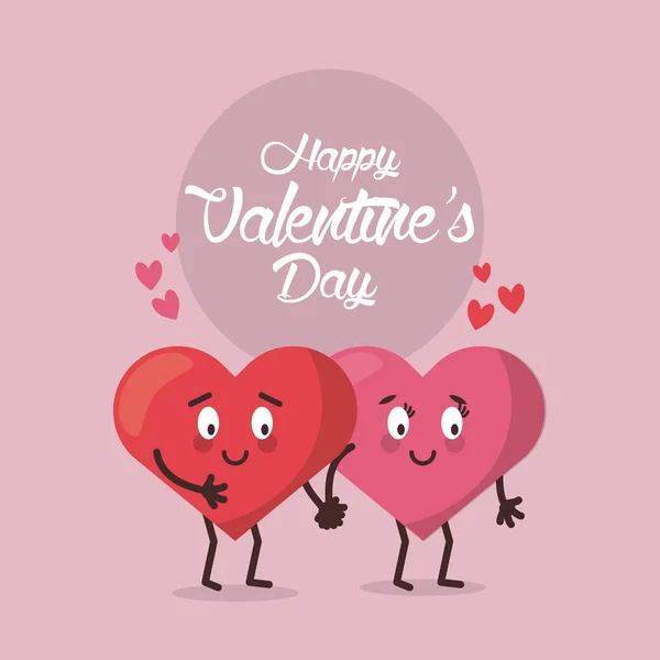 Amor valentines desenhos animados — Vetor de Stock