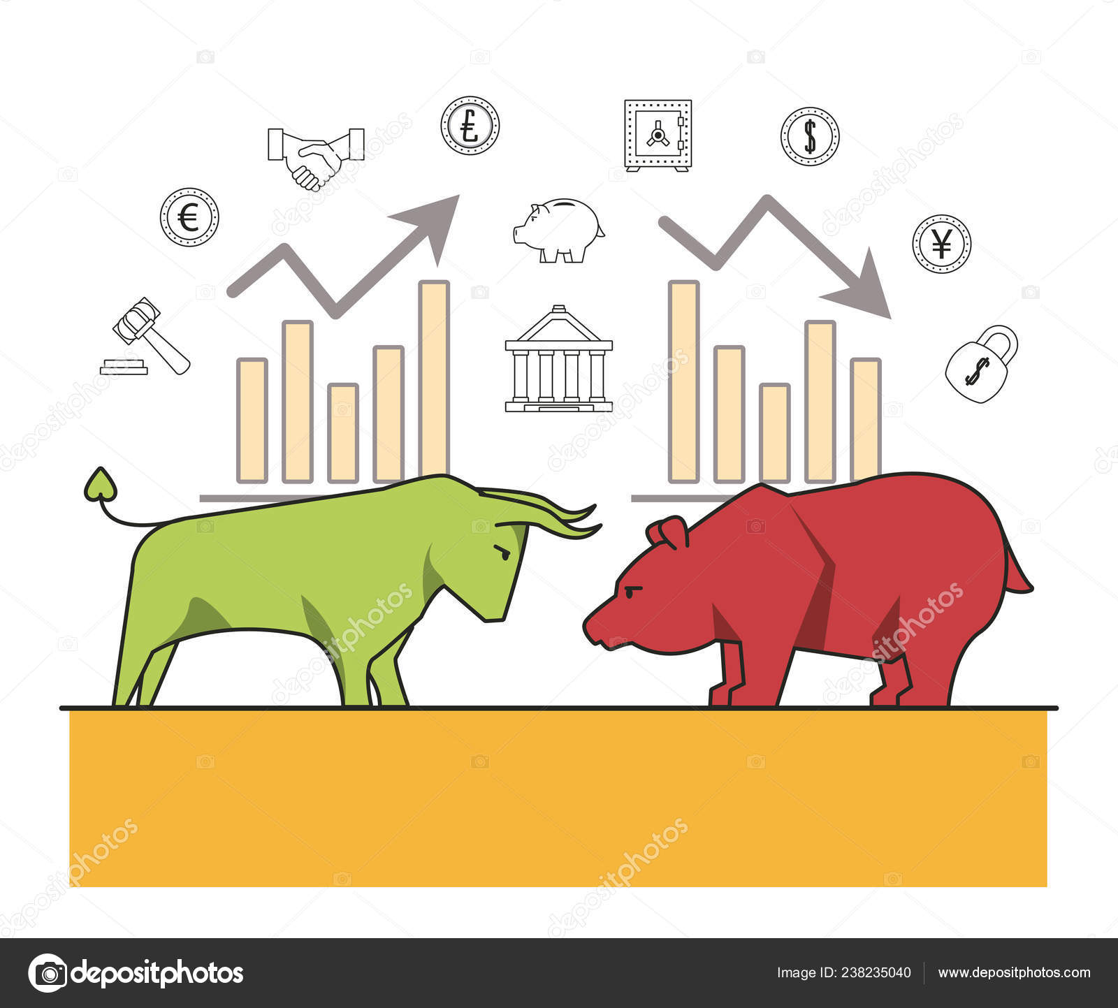 Stock market cartoon Vector Art Stock Images | Depositphotos