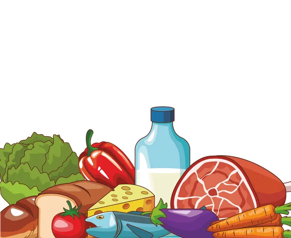 Diseño de alimentos saludables — Vector de stock