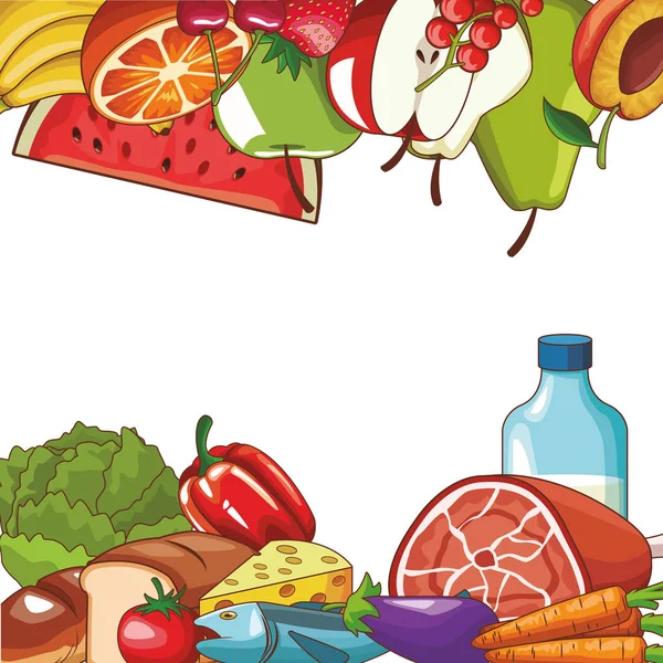 Diseño de alimentos saludables — Vector de stock