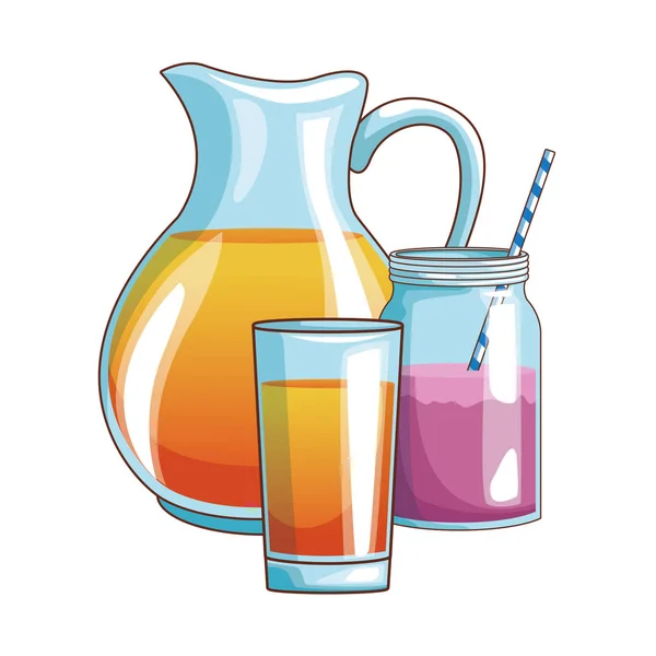 Апельсиновый сок и смузи — стоковый вектор
