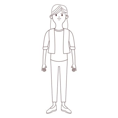 Genç kadın vücut çizgi film