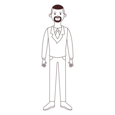 Genç adam vücut çizgi film