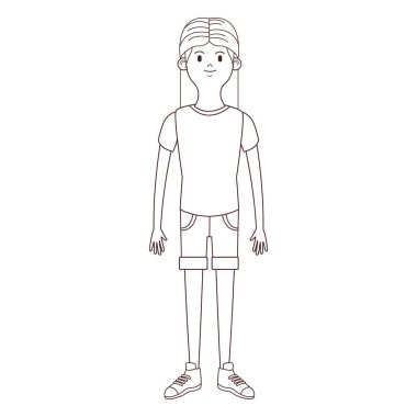 Genç kadın vücut çizgi film